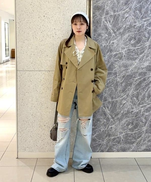 BEAMS WOMEN | オーバーサイズ ハーフ トレンチ コート 26SS