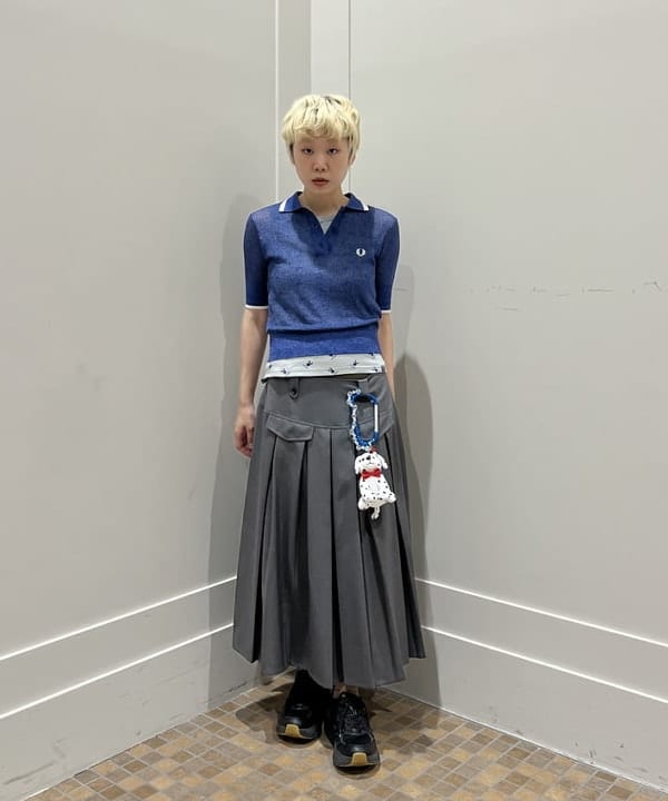 BEAMS WOMEN | 【別注】FRED PERRY / リブ ニット ポロシャツ シアー