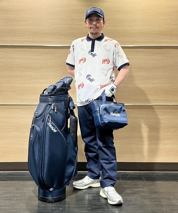 BEAMS GOLF | スクリプトロゴ ネイビー キャディバッグ(8.5インチ