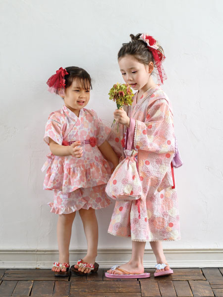 panpantutu | 浴衣ドレス3点セット(浴衣+帯+ポンポン) | Rakuten