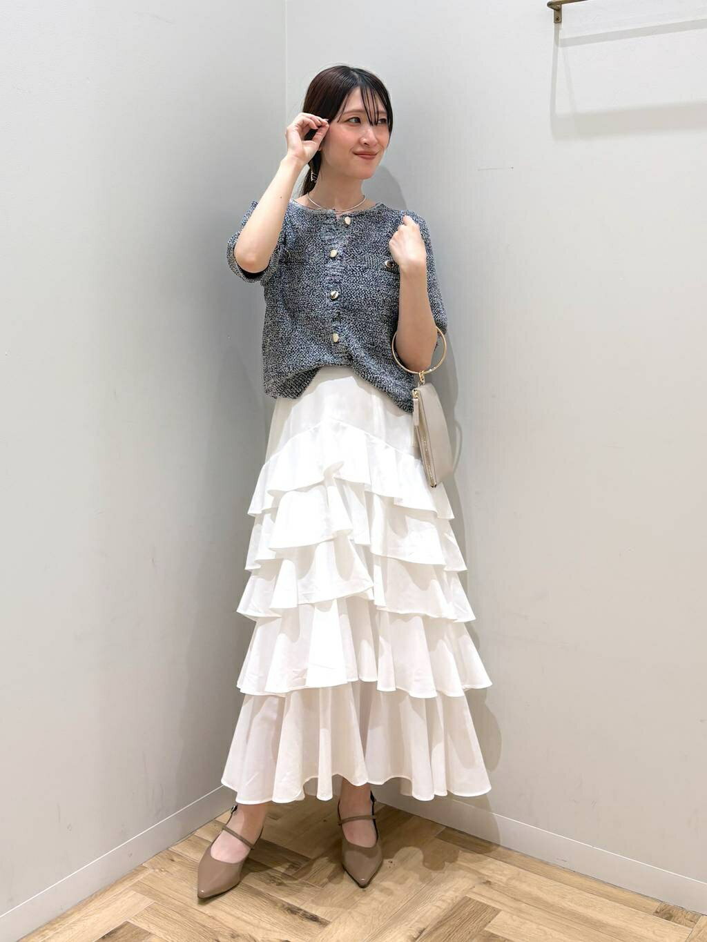 mysty womanのサマーツイードライクカーディガンSSを使ったコーディネートを紹介します。｜Rakuten Fashion(楽天ファッション／旧楽天ブランドアベニュー)7028590