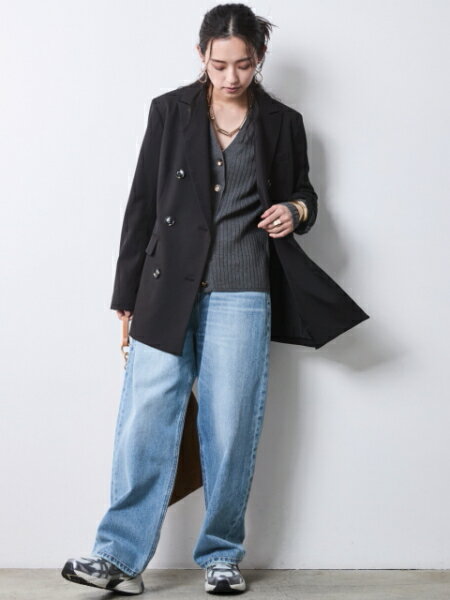 CHIC STYLEの綿100%ワイドリブVネックニットカーディガン<大きいサイズ有>シックスタイルを使ったコーディネートを紹介します。｜Rakuten Fashion(楽天ファッション／旧楽天ブランドアベニュー)7028817