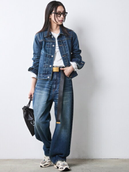 CHIC STYLEの綿100%ワイドルーズデニムパンツ<大きいサイズ有>シックスタイルを使ったコーディネートを紹介します。｜Rakuten Fashion(楽天ファッション／旧楽天ブランドアベニュー)7028810