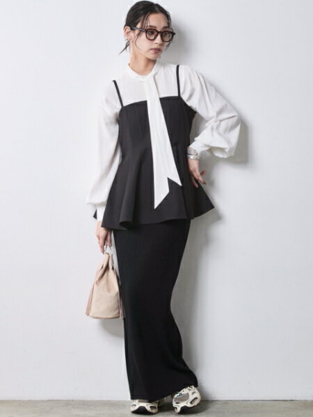 CHIC STYLEのワイドリブニットタイトスカート<大きいサイズ有>シックスタイルを使ったコーディネートを紹介します。｜Rakuten Fashion(楽天ファッション／旧楽天ブランドアベニュー)7028832