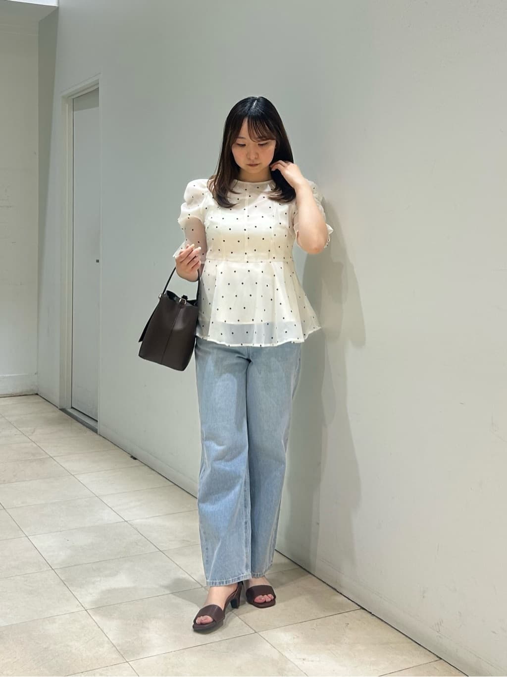 NATURAL BEAUTY BASIC | <Oggi掲載>シアーペプラムブラウス半袖