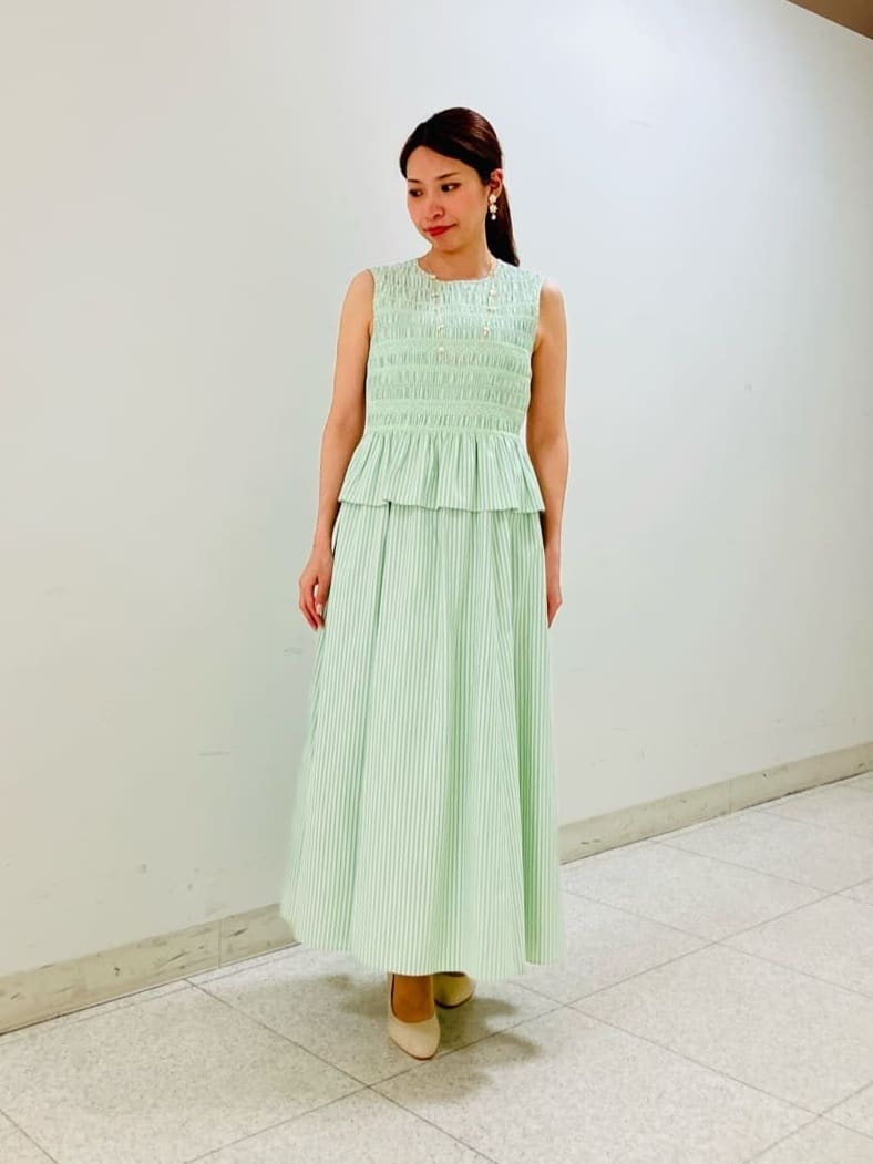 ANAYI | カラーストライプスモッキング ワンピース | Rakuten Fashion