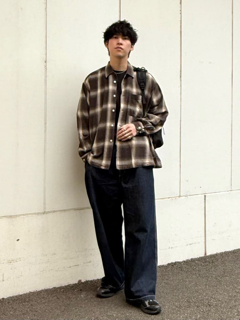 FREAK'S STORE | ブリーチ オンブレ L/S オープンカラーチェックシャツ