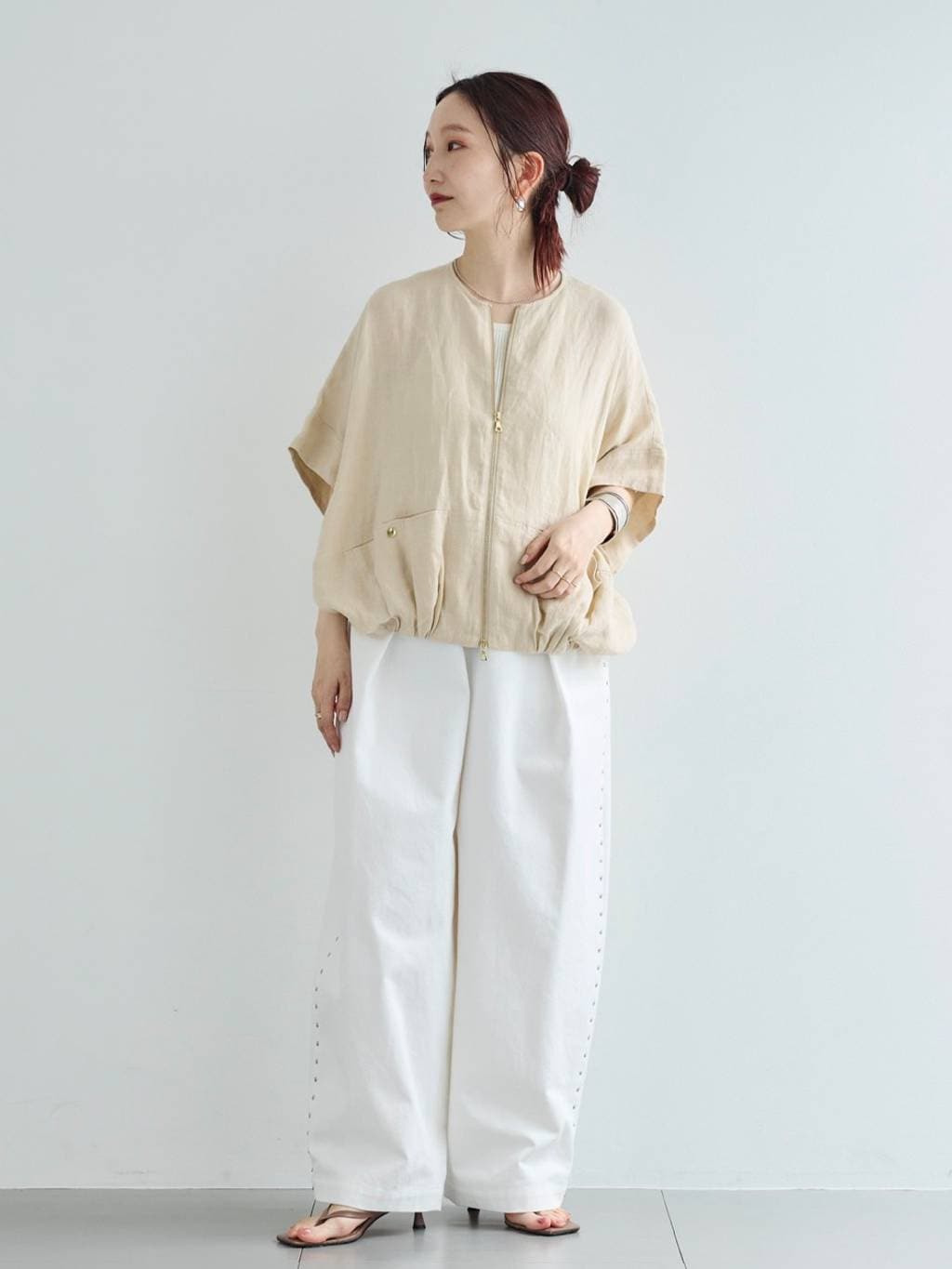 Curensology | フレンチリネンジップブラウス | Rakuten Fashion(楽天