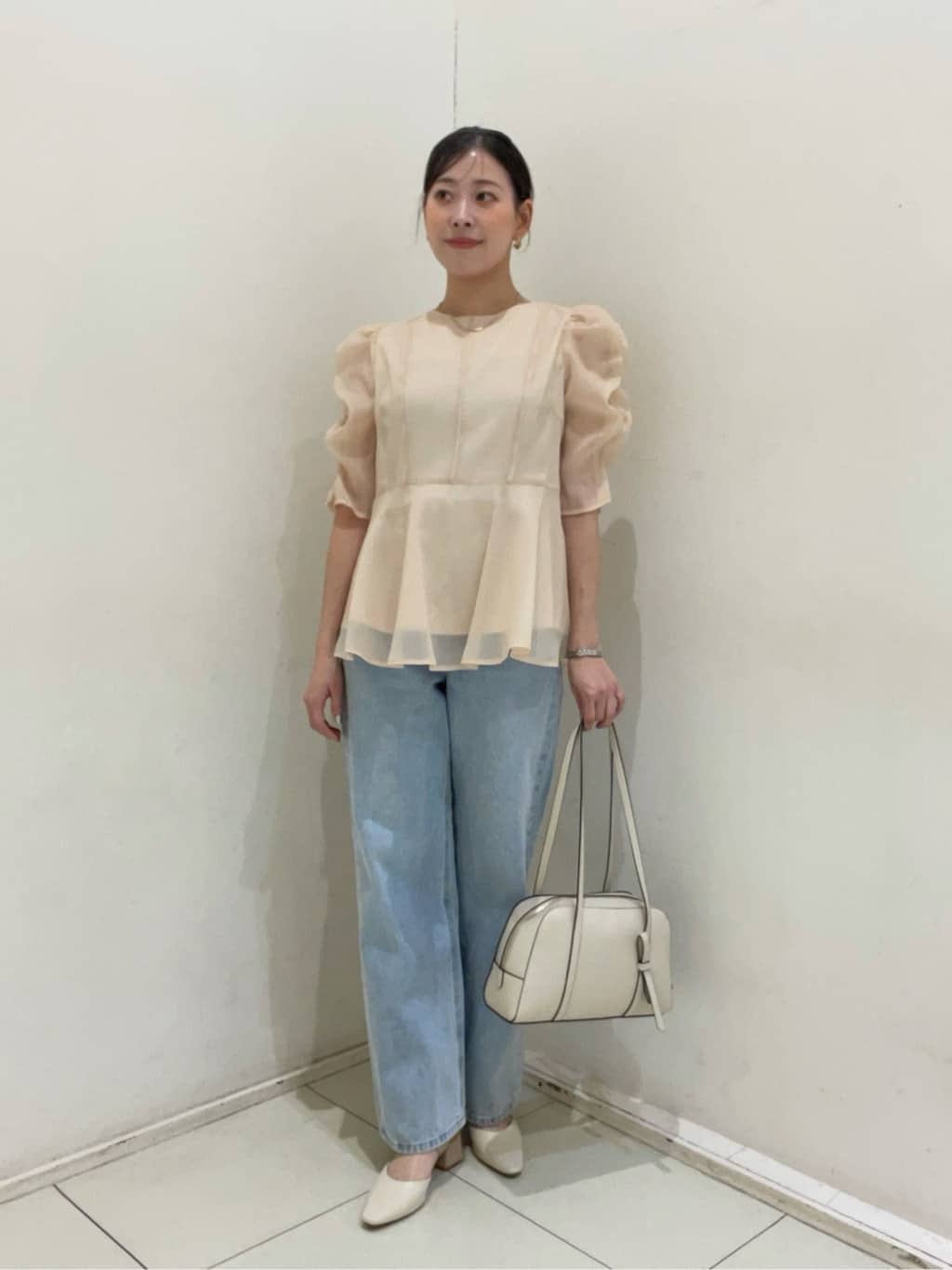 NATURAL BEAUTY BASIC | <Oggi掲載>シアーペプラムブラウス半袖
