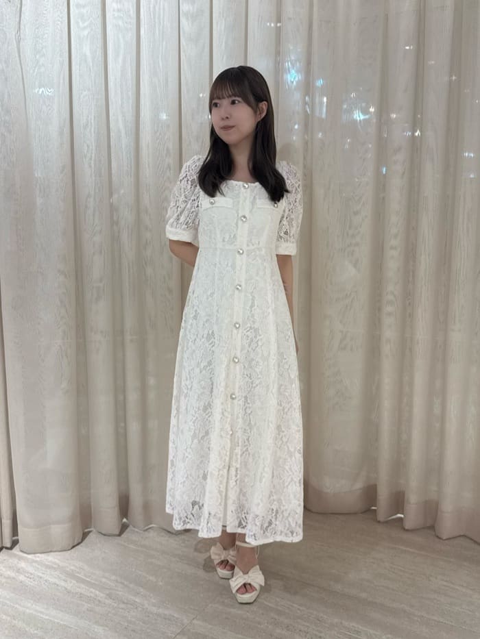 PROPORTION BODY DRESSING | フロントボタンレースワンピース 26SS