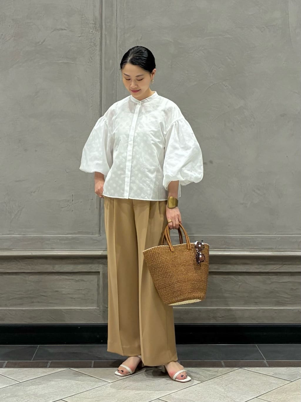 UNITED ARROWS | シアー ドット パフ ブラウス -ウォッシャブル