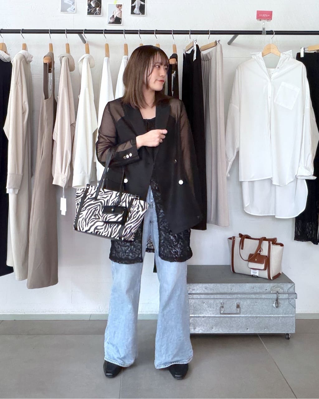 LARUTA | メタル釦メッシュジャケット | Rakuten Fashion(楽天