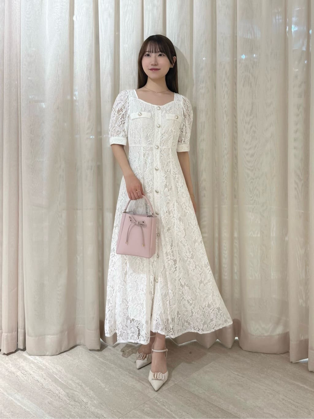 PROPORTION BODY DRESSING | フロントボタンレースワンピース 26SS
