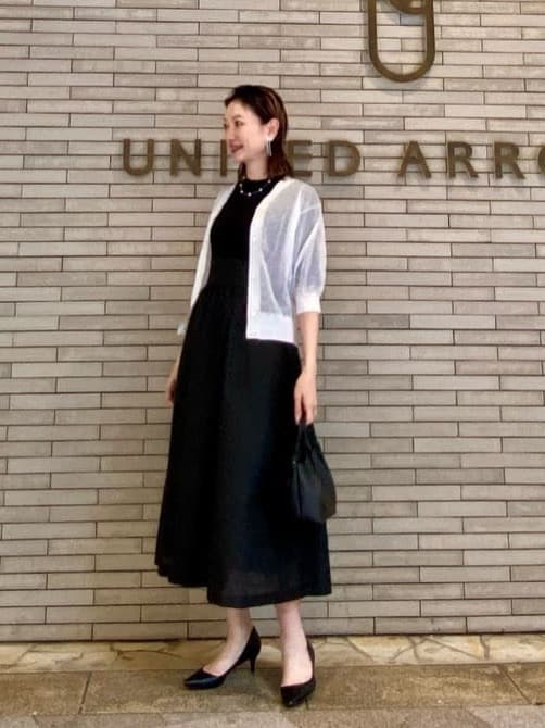 UNITED ARROWS | フィット&フレア シアー ドット ワンピース