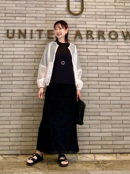 ＜MARW UNITED ARROWS＞シアー ジップ ブルゾン　黒　現行品 MARW UNITED ARROWS（マルゥ ユナイテッドアローズ） コート アウター