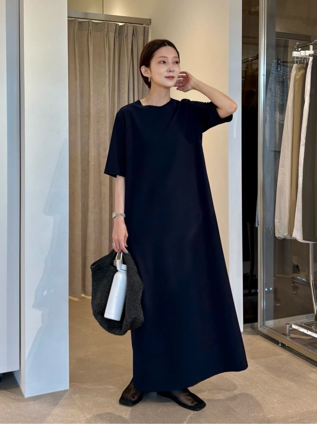 MARW UNITED ARROWS 5分袖 ベーシック ロング ワンピース BEAUTY&YOUTH UNITED ARROWS | <MARW UNITED ARROWS>5分袖 ベーシック