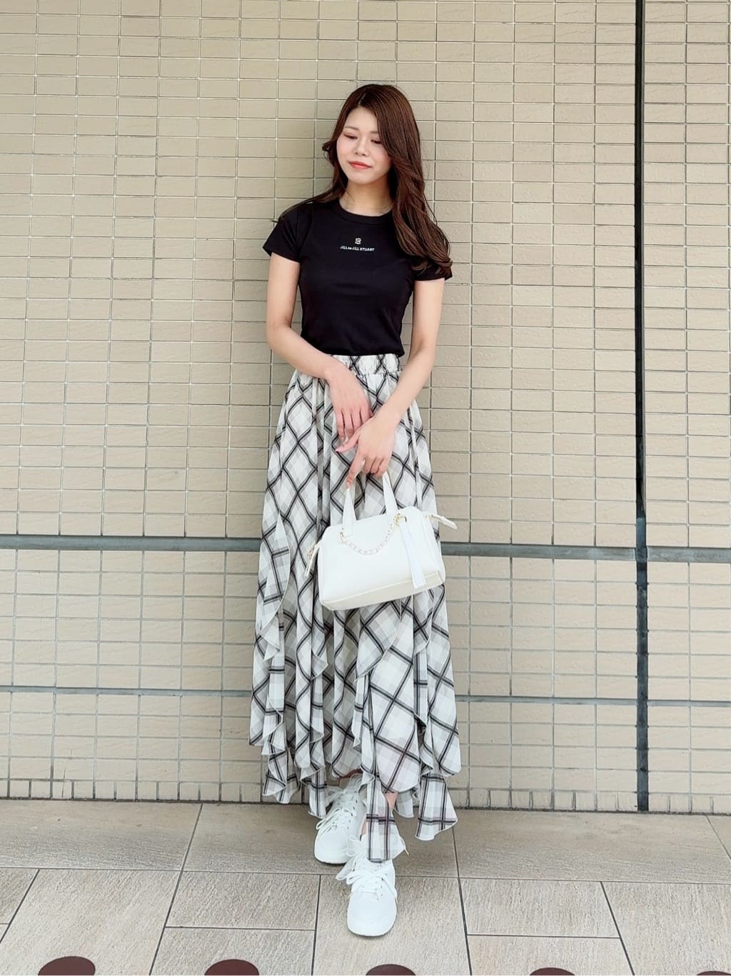 JILL by JILL STUART | シアーチェックラッフルフリルスカート