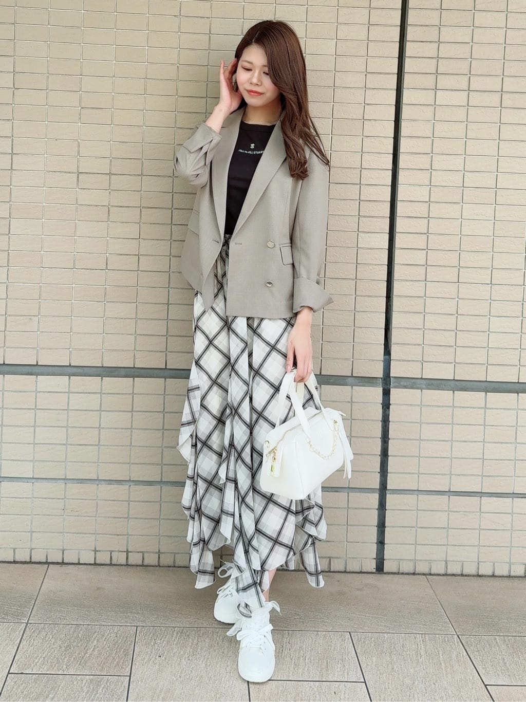 JILL by JILL STUART | シアーチェックラッフルフリルスカート
