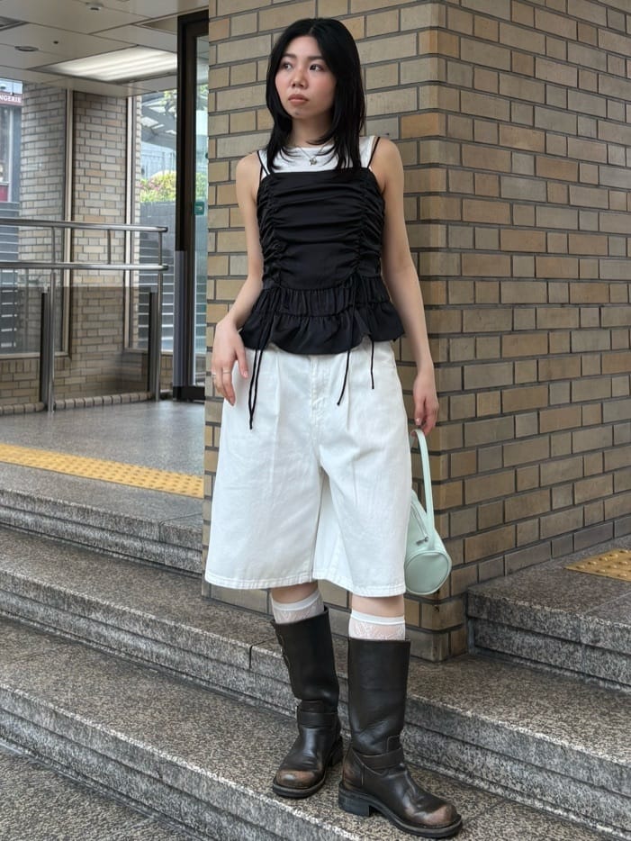 moussyのSATIN GATHER キャミを使ったコーディネート | Rakuten