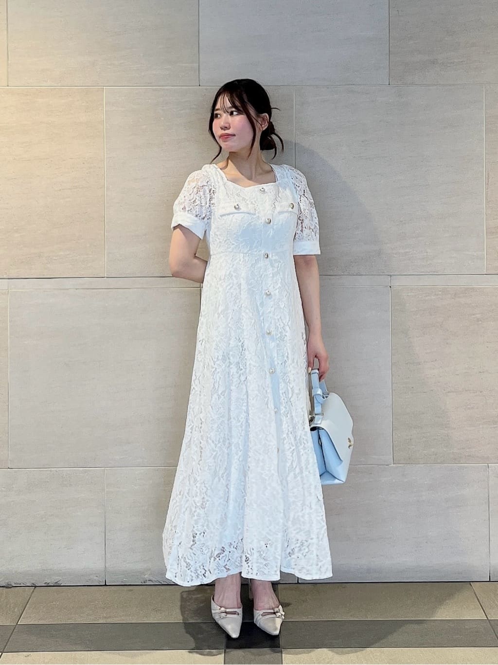 PROPORTION BODY DRESSING | フロントボタンレースワンピース 26SS