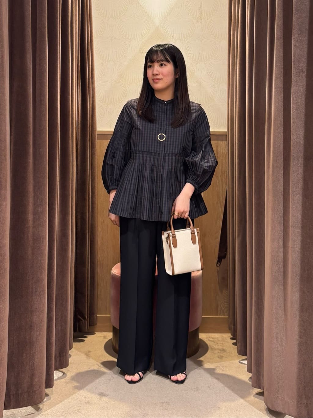 UNITED ARROWS | ギンガムチェック フラワー ジャガード ブラウス