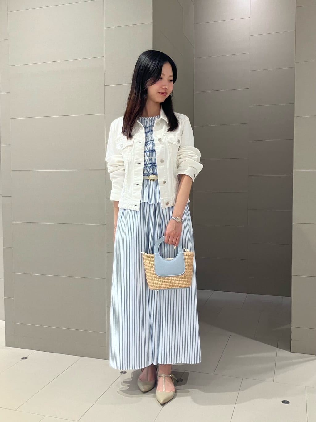 ANAYI | カラーストライプスモッキング ワンピース | Rakuten Fashion