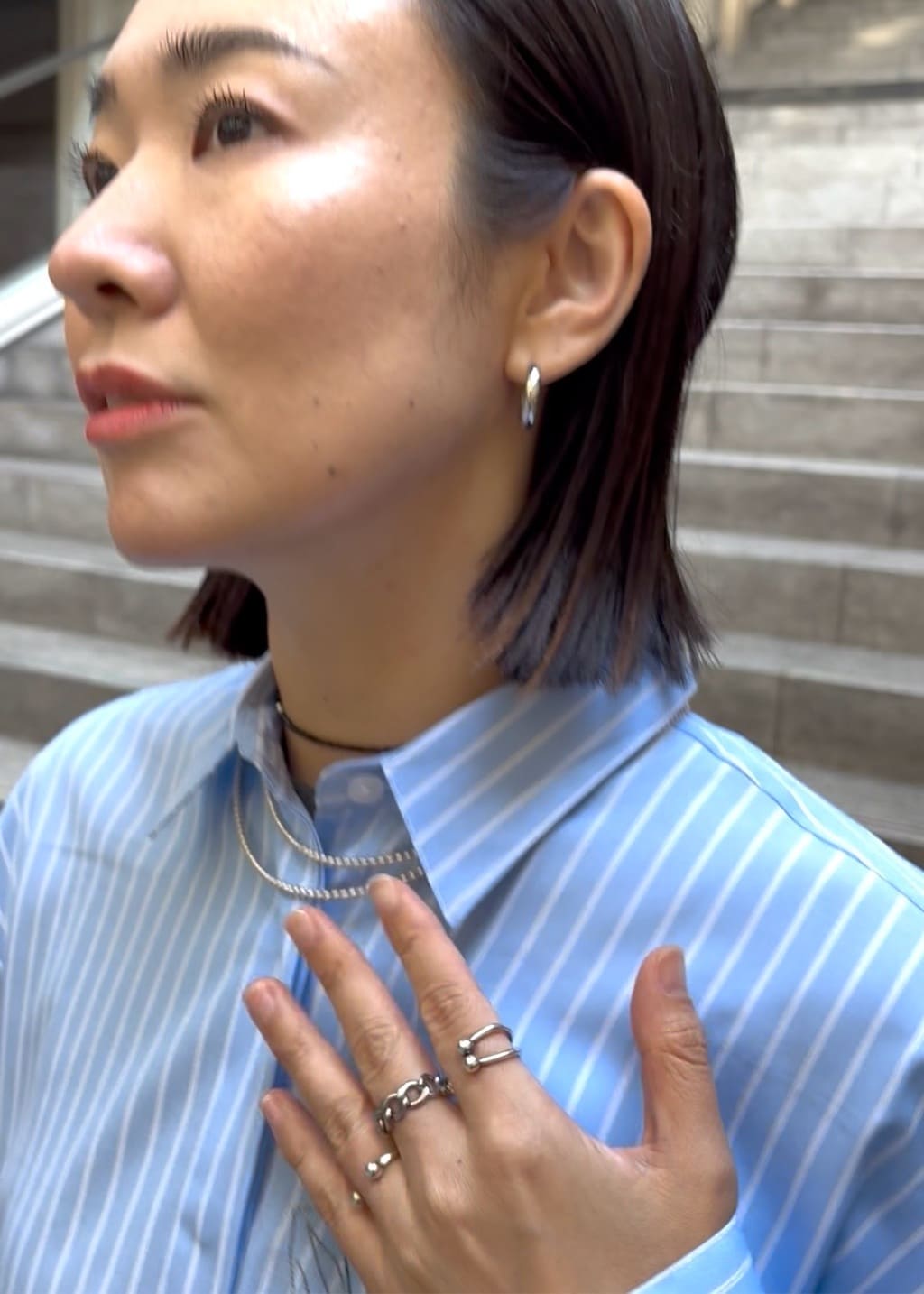 ear PAPILLONNERの《スターリングシルバー使用》粒ストーンネックレスを使ったコーディネートを紹介します。｜Rakuten Fashion(楽天ファッション／旧楽天ブランドアベニュー)7044606