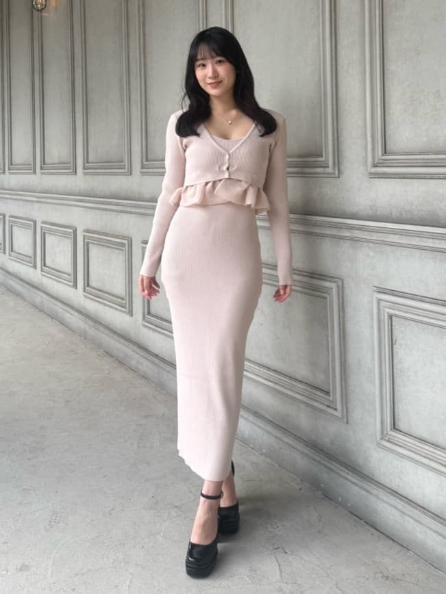 rienda | ペプラムカーデセットキャミワンピース | Rakuten Fashion