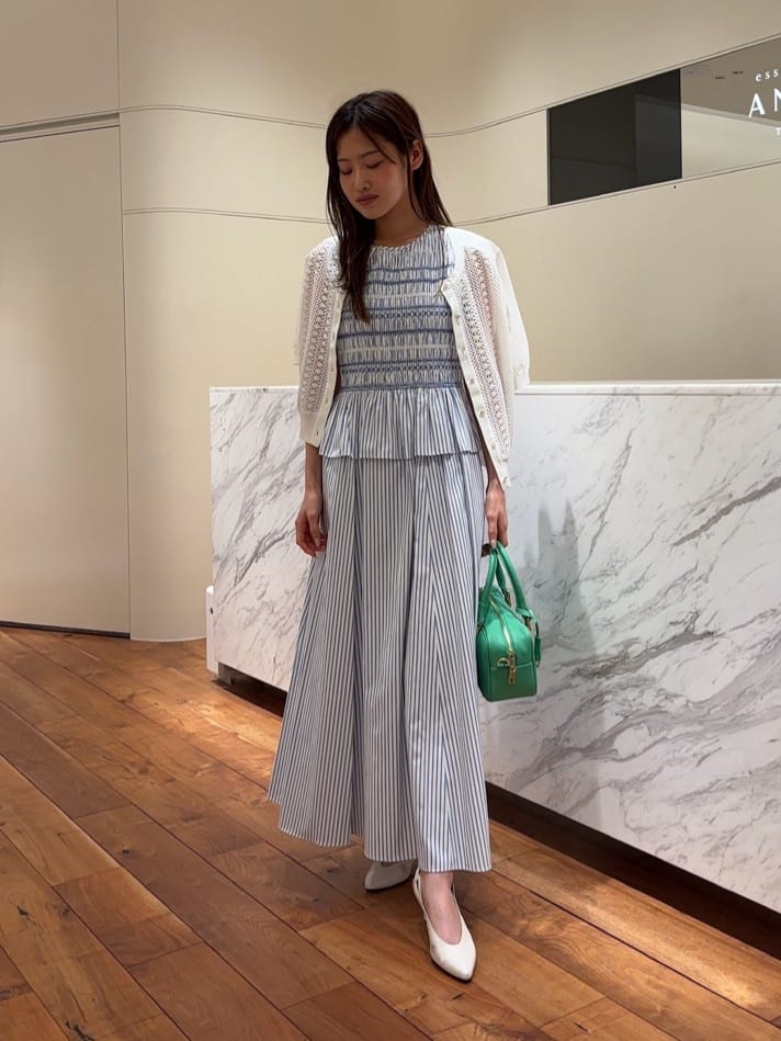 ANAYI | カラーストライプスモッキング ワンピース | Rakuten Fashion