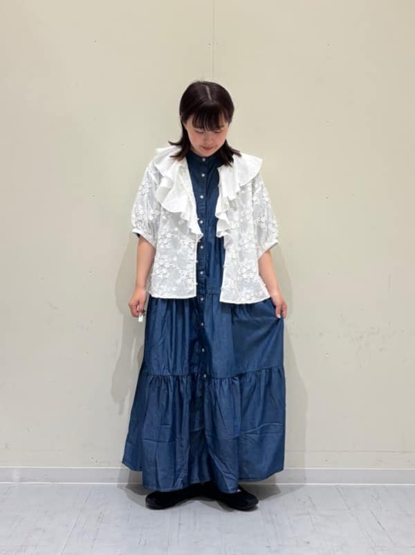 Samansa Mos2 | 3Dレースフリル襟ブラウス | Rakuten Fashion(楽天