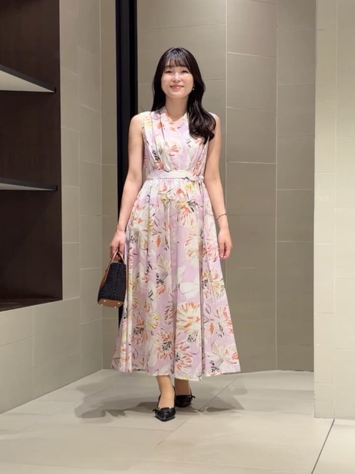 ANAYI | ペイントフラワープリントフレア ワンピース | Rakuten