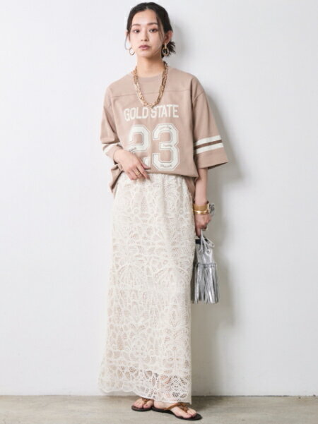 CHIC STYLEのレースストレートロングスカート<大きいサイズ有>シックスタイルを使ったコーディネートを紹介します。｜Rakuten Fashion(楽天ファッション／旧楽天ブランドアベニュー)7052929