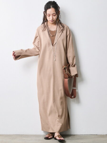 CHIC STYLEのテーラードカラーロングワンピース<大きいサイズ有>シックスタイルを使ったコーディネートを紹介します。｜Rakuten Fashion(楽天ファッション／旧楽天ブランドアベニュー)7052979