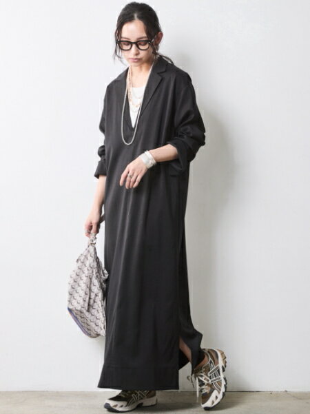 CHIC STYLEのテーラードカラーロングワンピース<大きいサイズ有>シックスタイルを使ったコーディネートを紹介します。｜Rakuten Fashion(楽天ファッション／旧楽天ブランドアベニュー)7052980