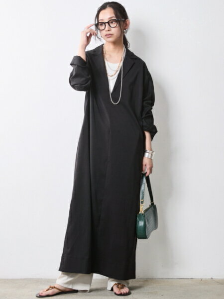 CHIC STYLEのテーラードカラーロングワンピース<大きいサイズ有>シックスタイルを使ったコーディネートを紹介します。｜Rakuten Fashion(楽天ファッション／旧楽天ブランドアベニュー)7052982