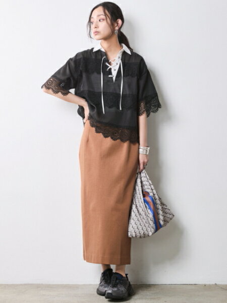 CHIC STYLEのレースアップレースブラウス<大きいサイズ有>シックスタイルを使ったコーディネートを紹介します。｜Rakuten Fashion(楽天ファッション／旧楽天ブランドアベニュー)7053016