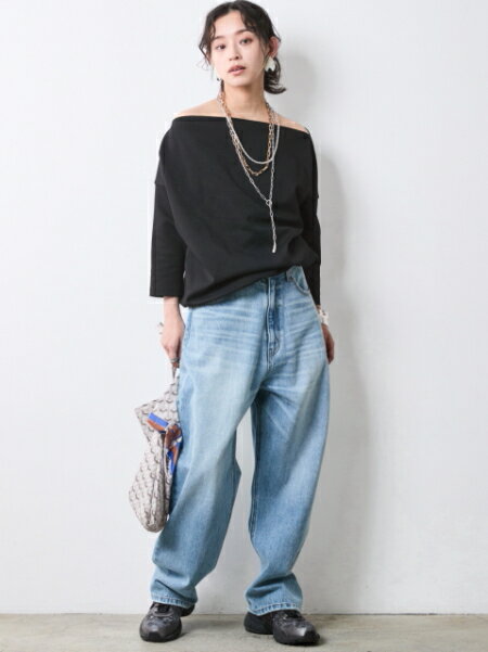 CHIC STYLEのボートネックカットソープルオーバー<大きいサイズ有>シックスタイルを使ったコーディネートを紹介します。｜Rakuten Fashion(楽天ファッション／旧楽天ブランドアベニュー)7053026