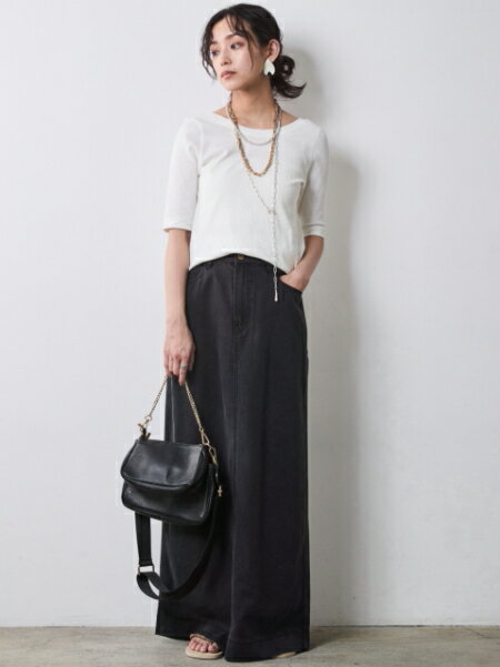 CHIC STYLEのテレコ5分袖プルオーバー<大きいサイズ有>シックスタイルを使ったコーディネートを紹介します。｜Rakuten Fashion(楽天ファッション／旧楽天ブランドアベニュー)7053027