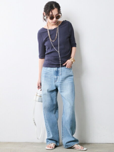 CHIC STYLEのテレコ5分袖プルオーバー<大きいサイズ有>シックスタイルを使ったコーディネートを紹介します。｜Rakuten Fashion(楽天ファッション／旧楽天ブランドアベニュー)7053049