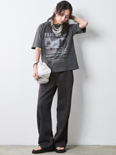 CHIC STYLEの綿100%ピグメント染プリントTシャツ<大きいサイズ有>シックスタイルを使ったコーディネートを紹介します。｜Rakuten Fashion(楽天ファッション／旧楽天ブランドアベニュー)7055592