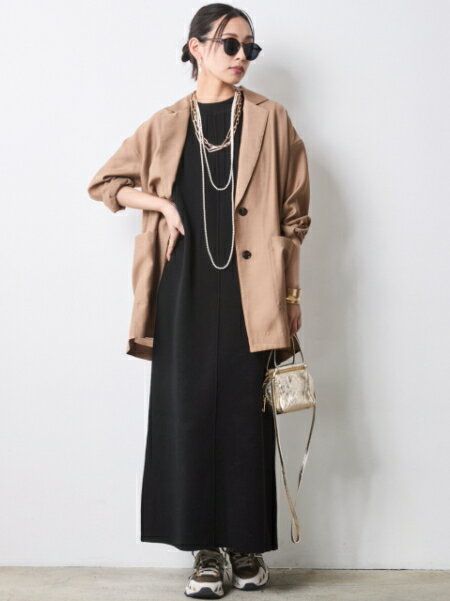 CHIC STYLEの綿100%タンクトップニットロングワンピース<大きいサイズ有>シックスタイルを使ったコーディネートを紹介します。｜Rakuten Fashion(楽天ファッション／旧楽天ブランドアベニュー)7055853