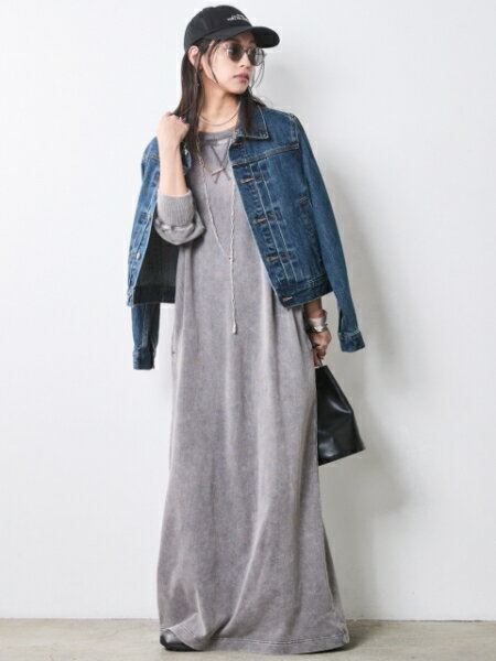 CHIC STYLEの硫化染スウェット5分袖ロングワンピース <大きいサイズ有>シックスタイルを使ったコーディネートを紹介します。｜Rakuten Fashion(楽天ファッション／旧楽天ブランドアベニュー)7056036