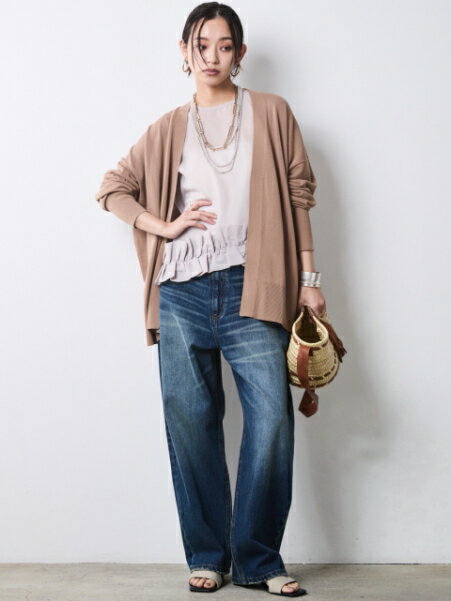 CHIC STYLEのモダール綿ニットカーディガン<大きいサイズ有>シックスタイルを使ったコーディネートを紹介します。｜Rakuten Fashion(楽天ファッション／旧楽天ブランドアベニュー)7056024