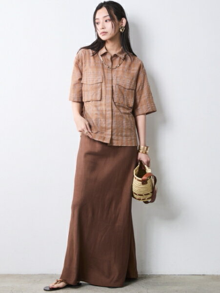 CHIC STYLEのシアーチェックショート丈ブラウス<大きいサイズ有>シックスタイルを使ったコーディネートを紹介します。｜Rakuten Fashion(楽天ファッション／旧楽天ブランドアベニュー)7056047
