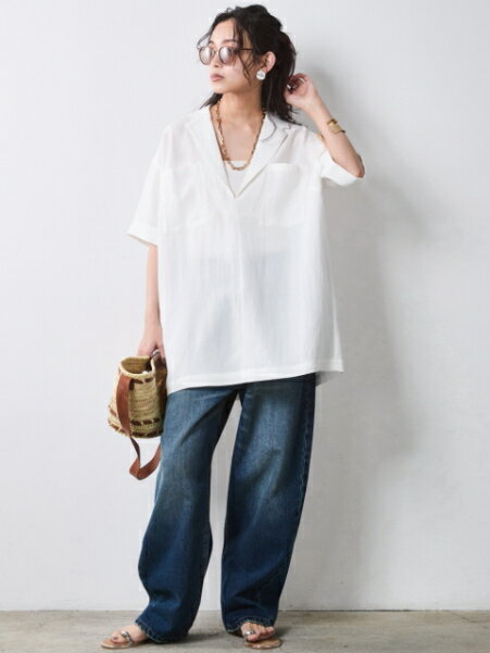 CHIC STYLEのテーラードチュニックブラウス<大きいサイズ有>シックスタイルを使ったコーディネートを紹介します。｜Rakuten Fashion(楽天ファッション／旧楽天ブランドアベニュー)7056089