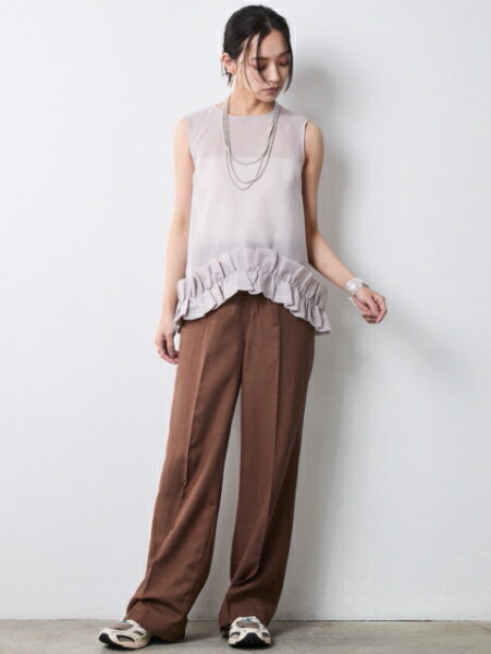 CHIC STYLEの裾フリルシアーノースリーブブラウス<大きいサイズ有>シックスタイルを使ったコーディネートを紹介します。｜Rakuten Fashion(楽天ファッション／旧楽天ブランドアベニュー)7056117