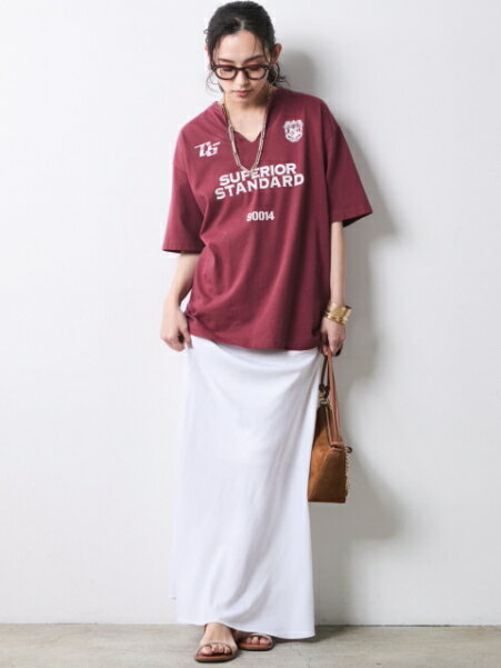 CHIC STYLEのレーヨン麻ナローマキシスカート<大きいサイズ有>シックスタイルを使ったコーディネートを紹介します。｜Rakuten Fashion(楽天ファッション／旧楽天ブランドアベニュー)7056232