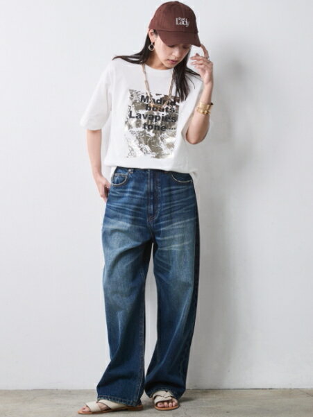 CHIC STYLEの綿100%箔プリントTシャツ<大きいサイズ有>シックスタイルを使ったコーディネートを紹介します。｜Rakuten Fashion(楽天ファッション／旧楽天ブランドアベニュー)7056531