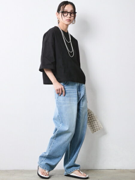 CHIC STYLEの綿100%シンプルTシャツ<大きいサイズ有>シックスタイルを使ったコーディネートを紹介します。｜Rakuten Fashion(楽天ファッション／旧楽天ブランドアベニュー)7056541
