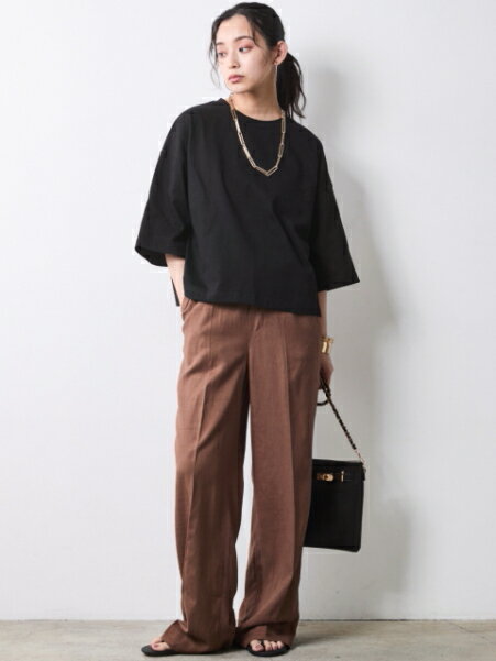 CHIC STYLEの綿100%シンプルTシャツ<大きいサイズ有>シックスタイルを使ったコーディネートを紹介します。｜Rakuten Fashion(楽天ファッション／旧楽天ブランドアベニュー)7056542